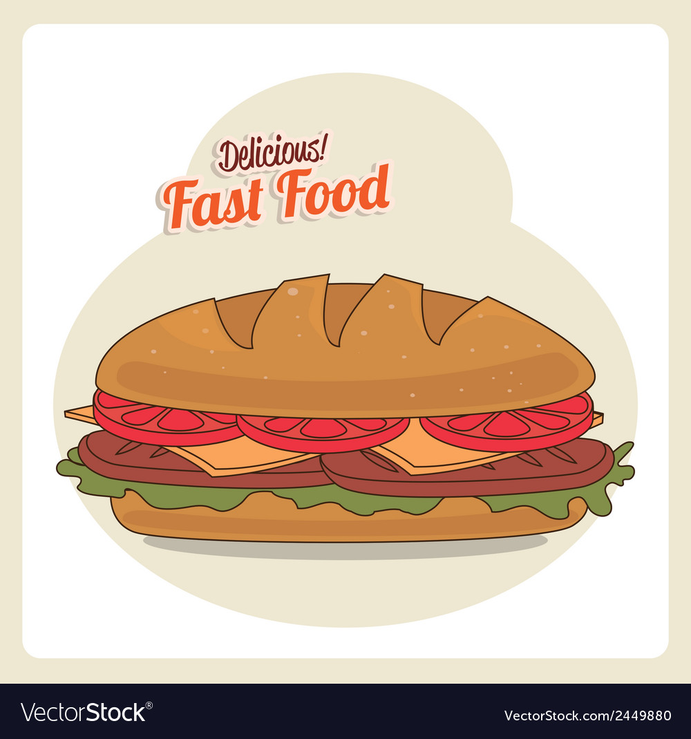 Fast food over white background