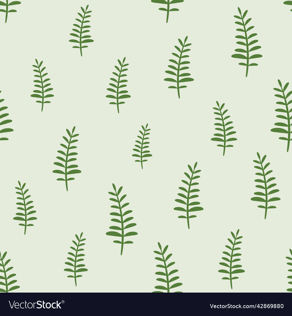 Fern repeat pattern green repeating tile vector image Fern repeat pattern green repeating tile