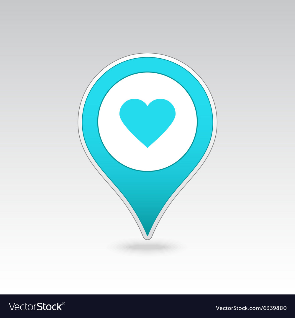 Heart pin map icon pointer markers