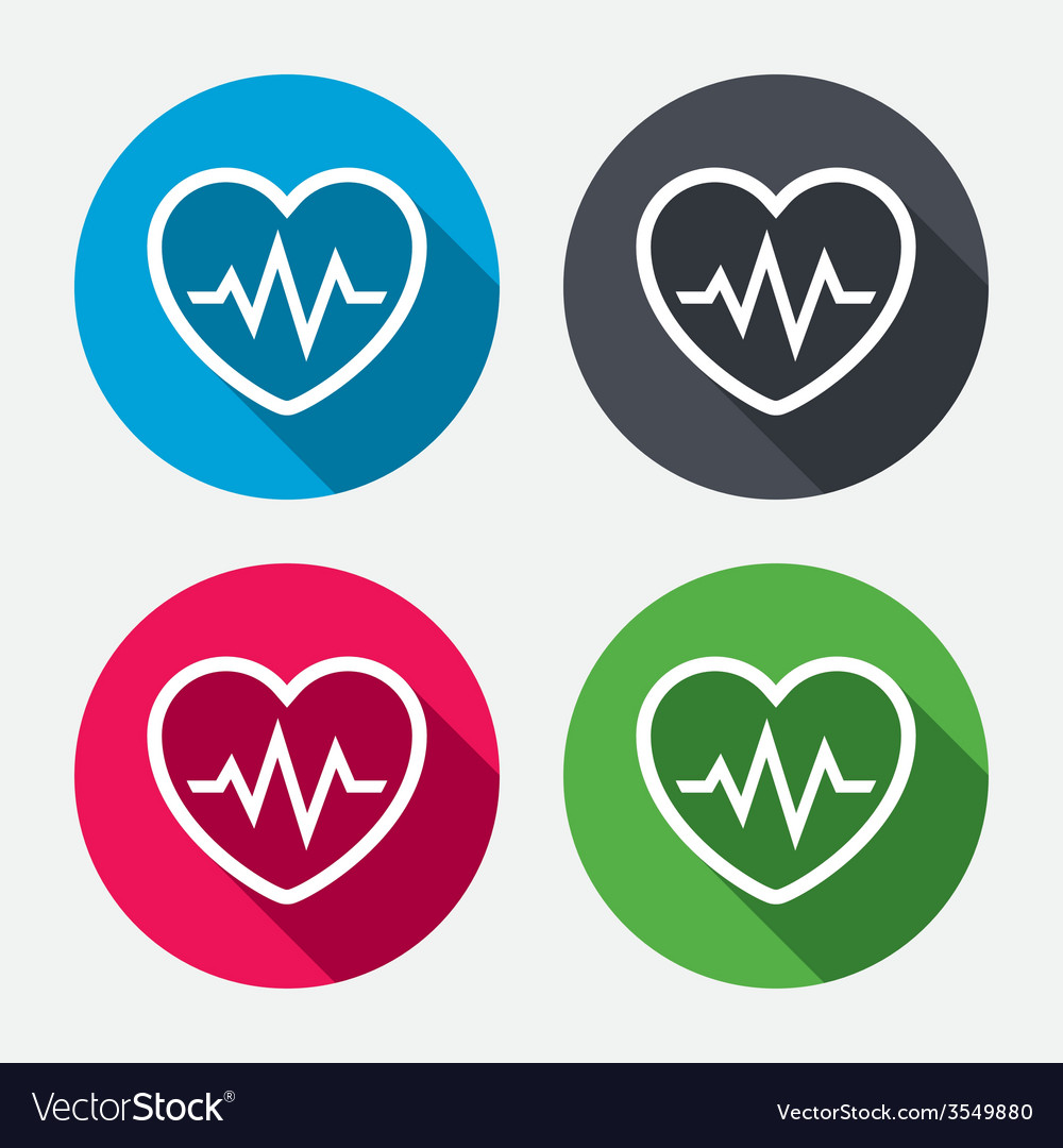 Heartbeat sign icon cardiogram symbol