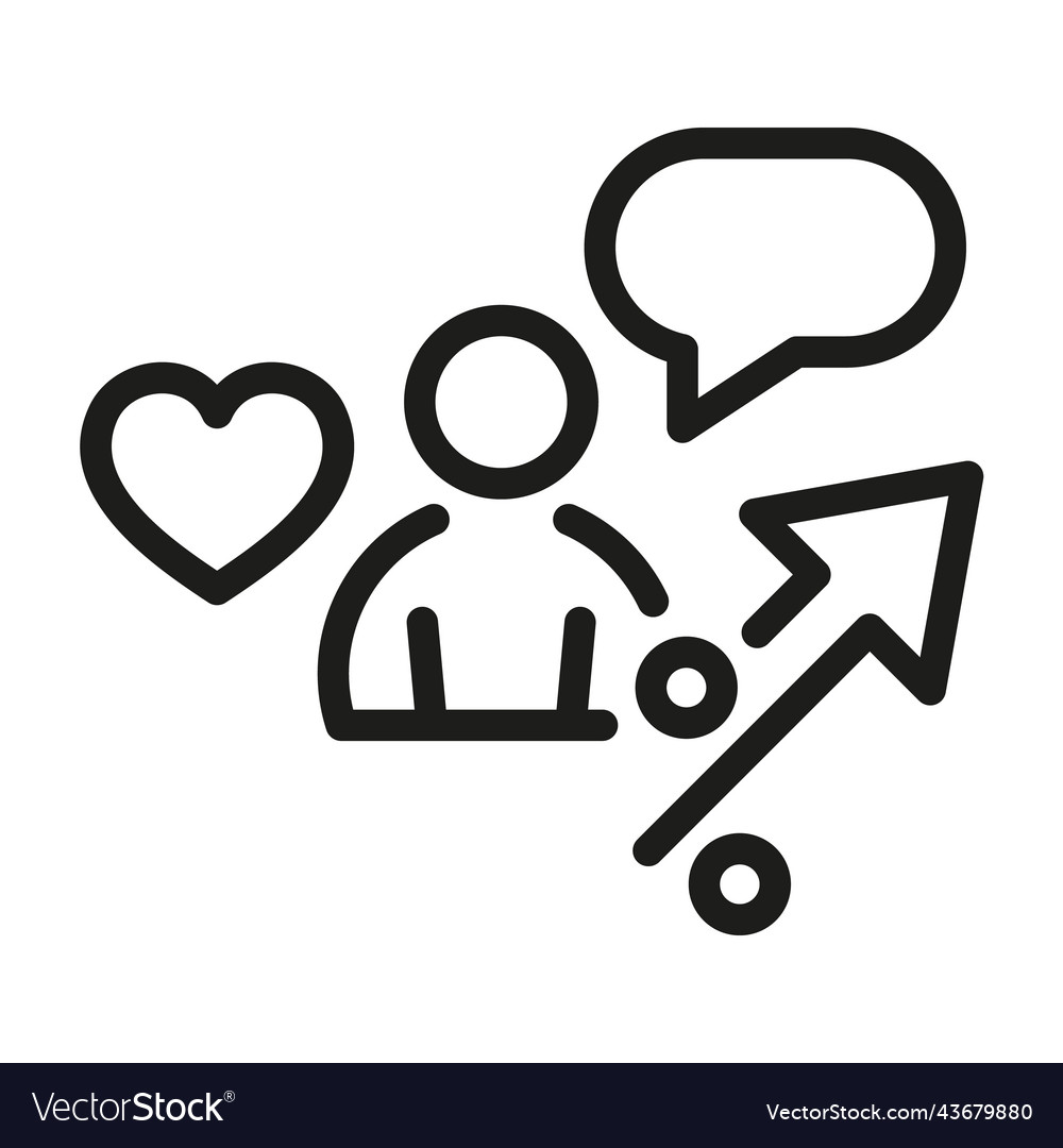 Influencer line icon outline or blogger