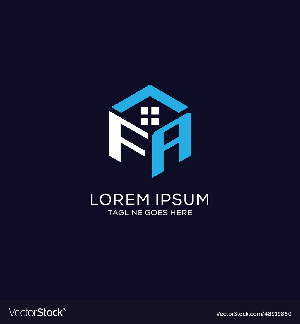 Initial logo fa monogram with abstract house