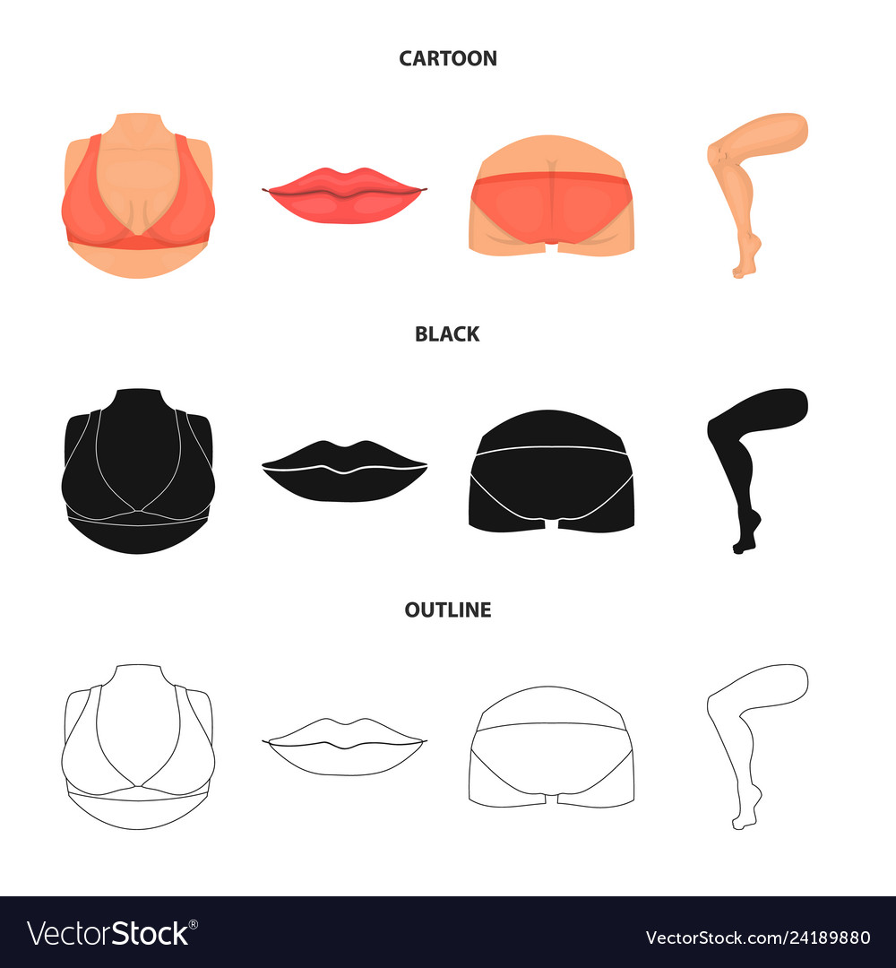 Isolated object of body and part logo collection vector image Isolated object of body and part logo collection