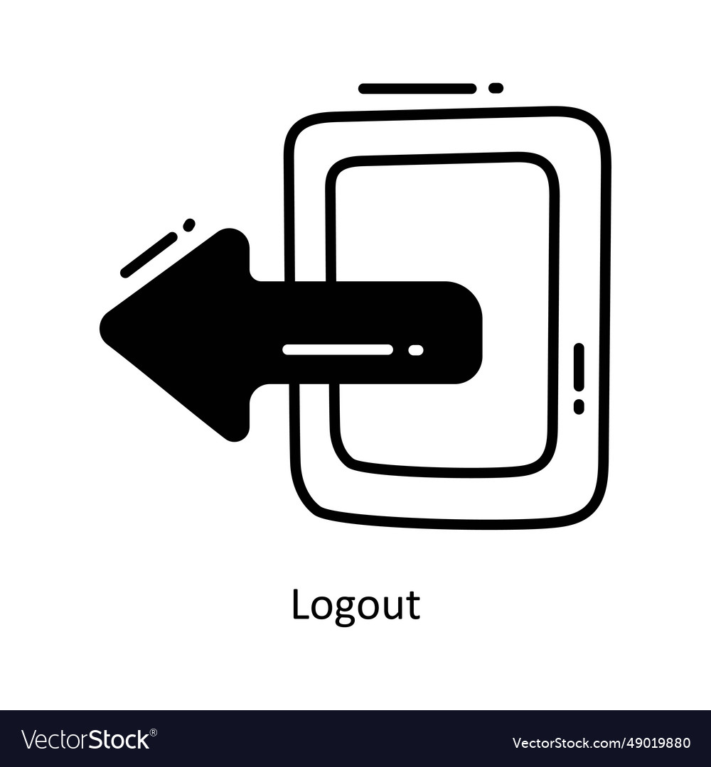 Logout doodle icon design ecommerce