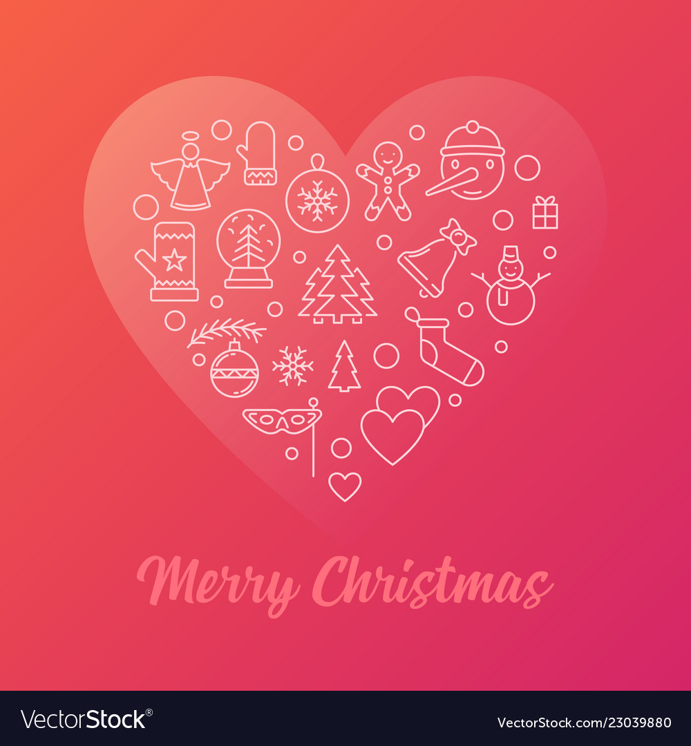 Frohe Weihnachten Herz Icons
