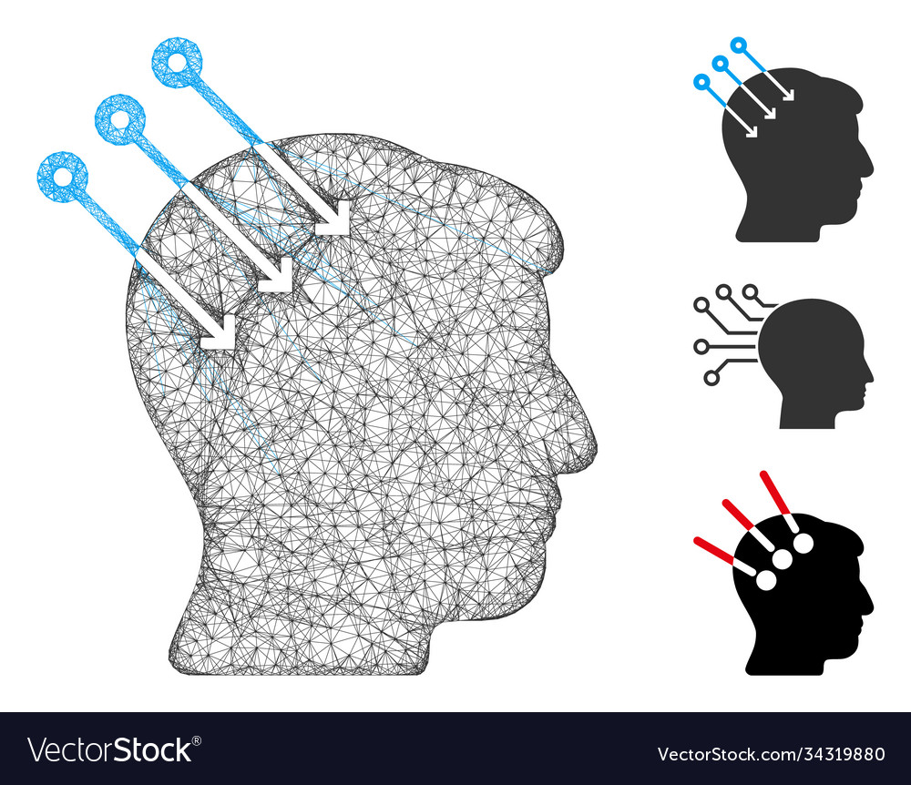 Neural interface connectors polygonal web vector image Neural interface connectors polygonal web