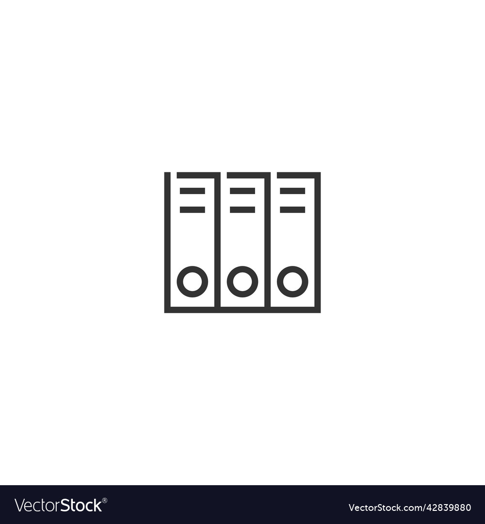 Office folder line icon linear style sign vector image Office folder line icon linear style sign