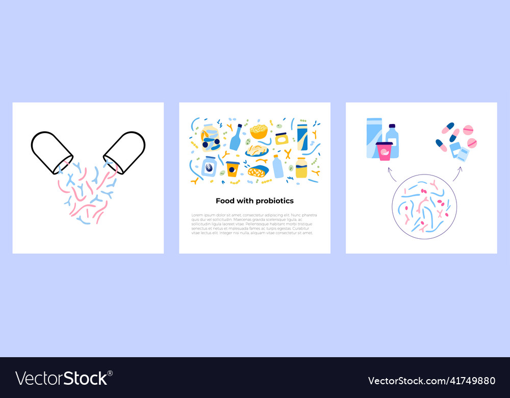 Probiotics set concept