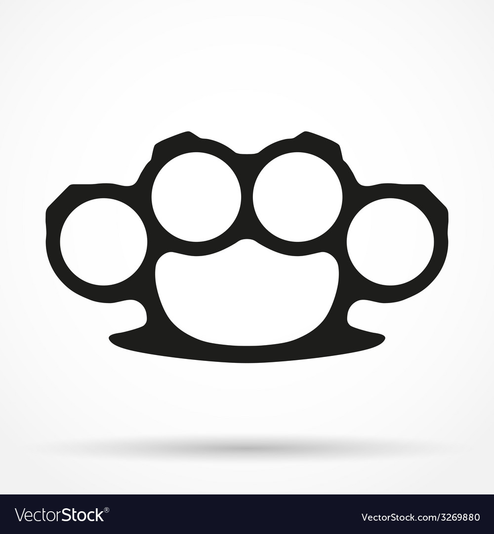 Silhouette simple symbol of brassknuckles Vector Image