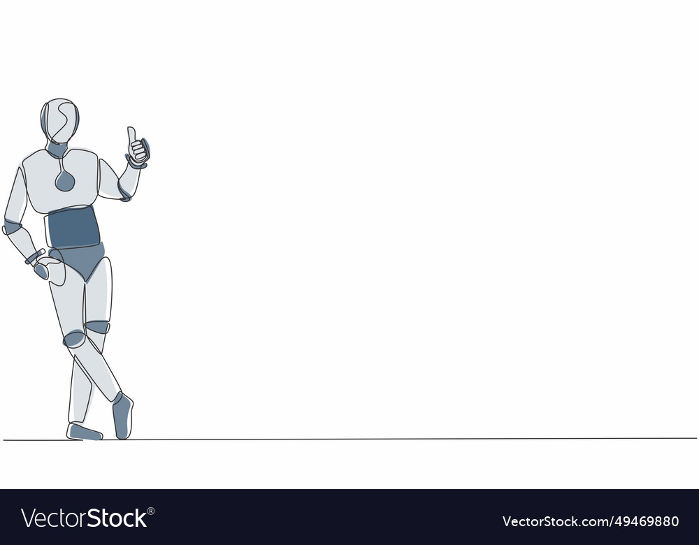 Single Line Robot with Thumbs Up