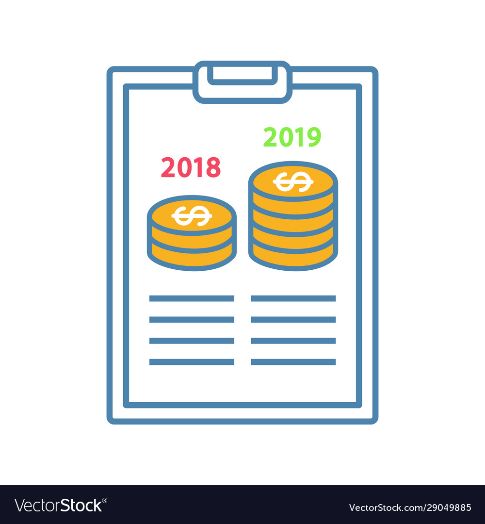 Annual report color icon Royalty Free Vector Image