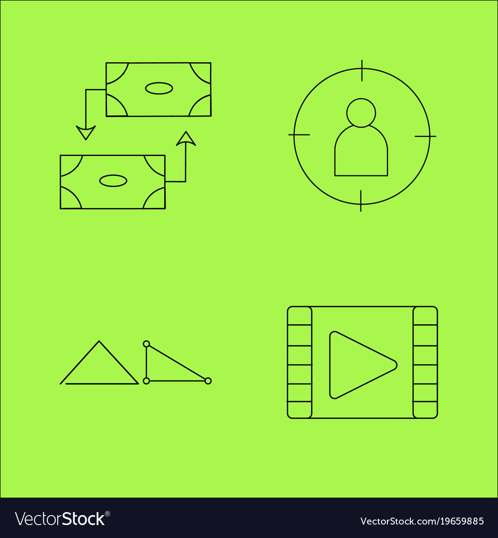 Basic content simple linear outline icon set