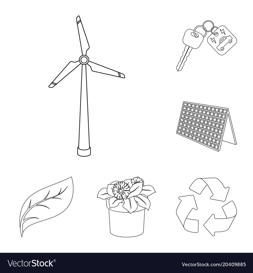 bio and ecology outline icons in set collection bio outline