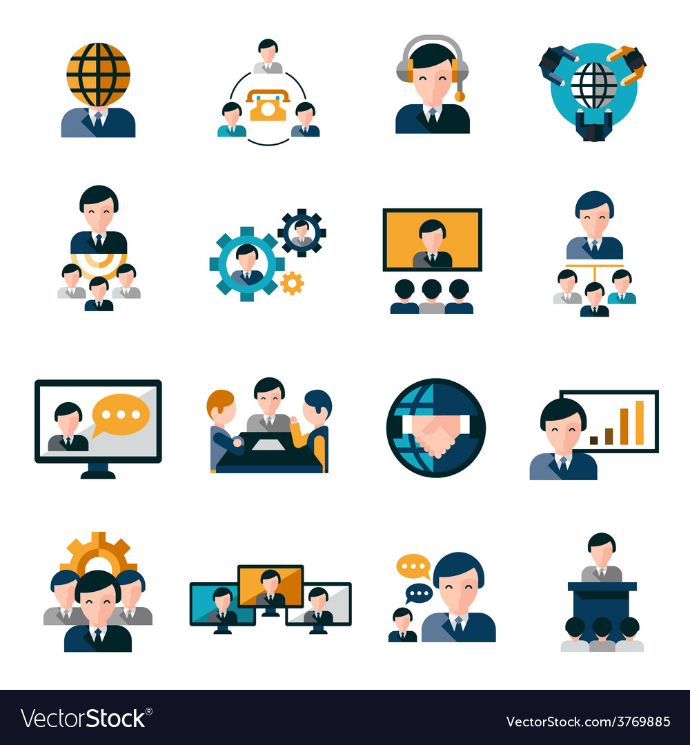 Business Meeting Icons Royalty Free Vector Image