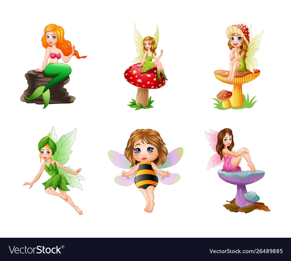 Cartoon cute fairy collections Royalty Free Vector Image