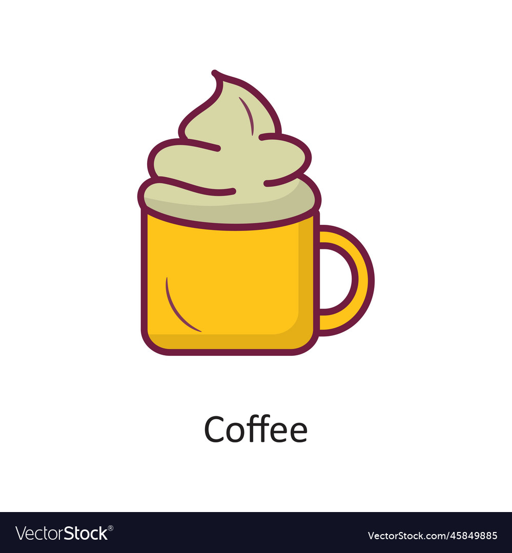 Coffee fill outline icon design