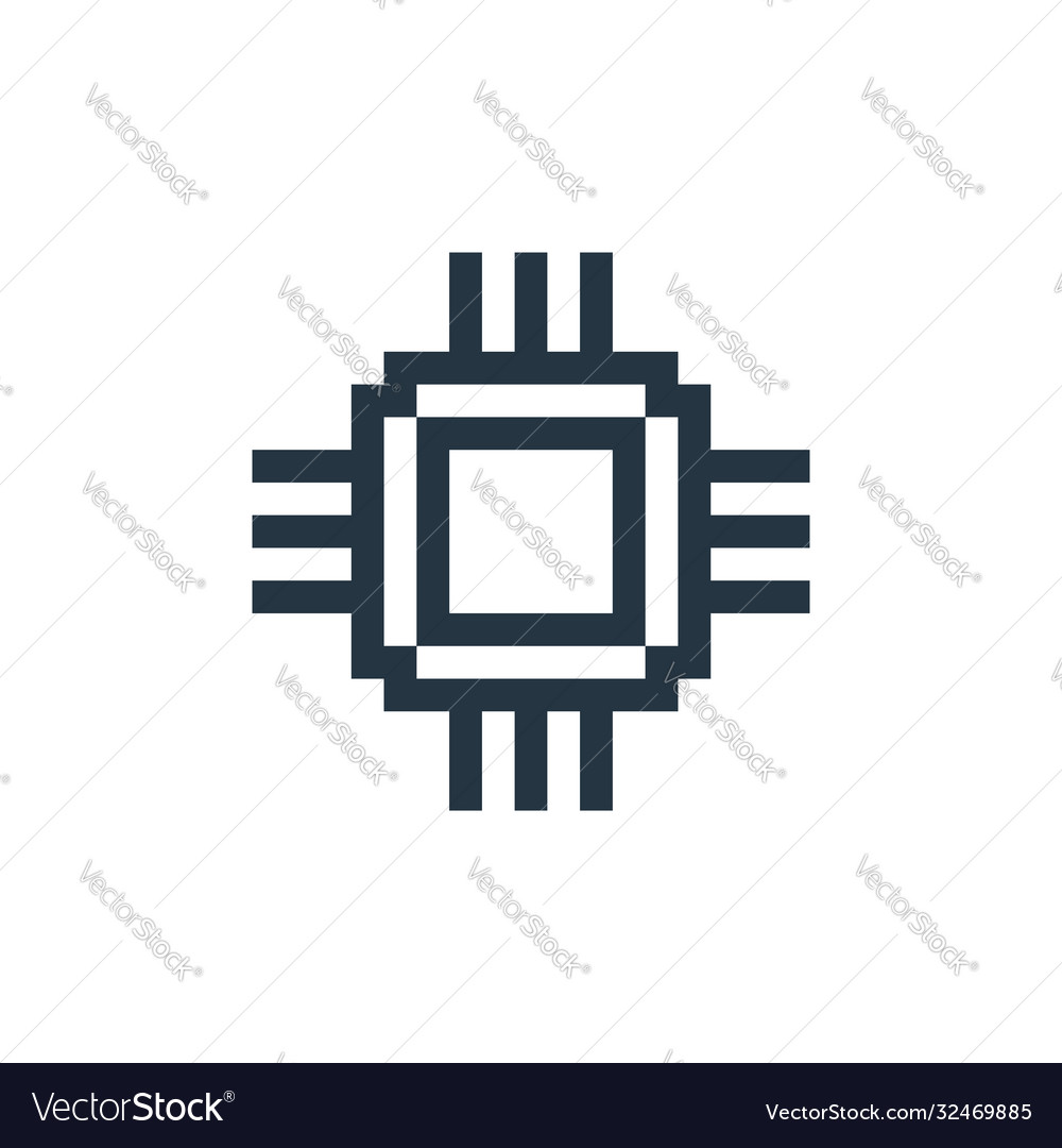 Cpu icon editable stroke linear symbol vector image Cpu icon editable stroke linear symbol