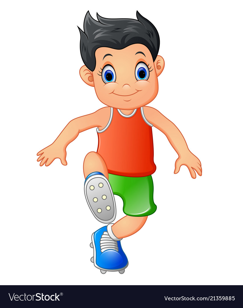 Cute boy cartoon posing Royalty Free Vector Image