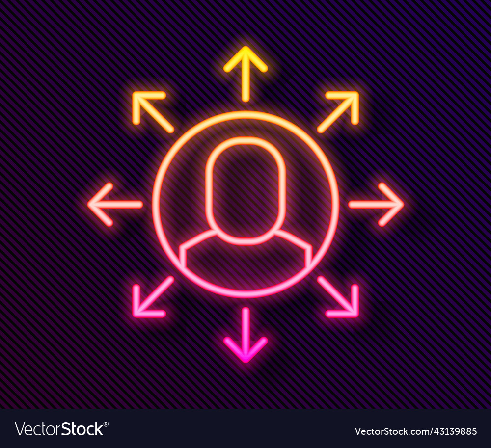Glowing neon line multitasking manager working
