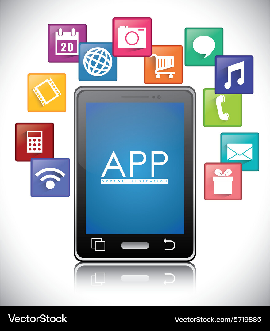 Mobile App Design Royalty Free Vector Image Vectorstock