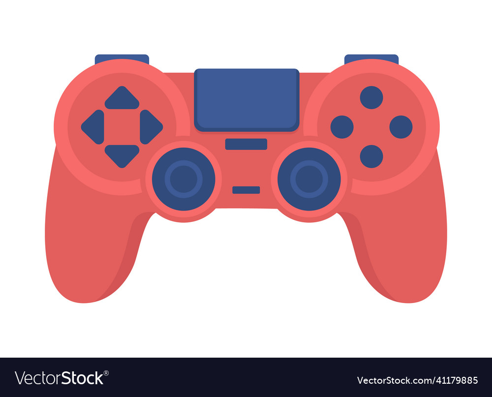 Red gamepad semi flat color object full realistic vector image Red gamepad semi flat color object full realistic