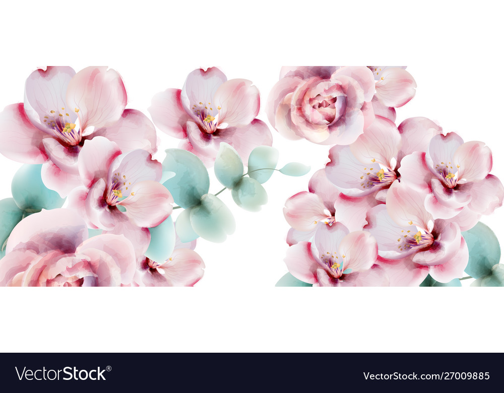 Rosen Aquarell Hintergrundkarte zart floral