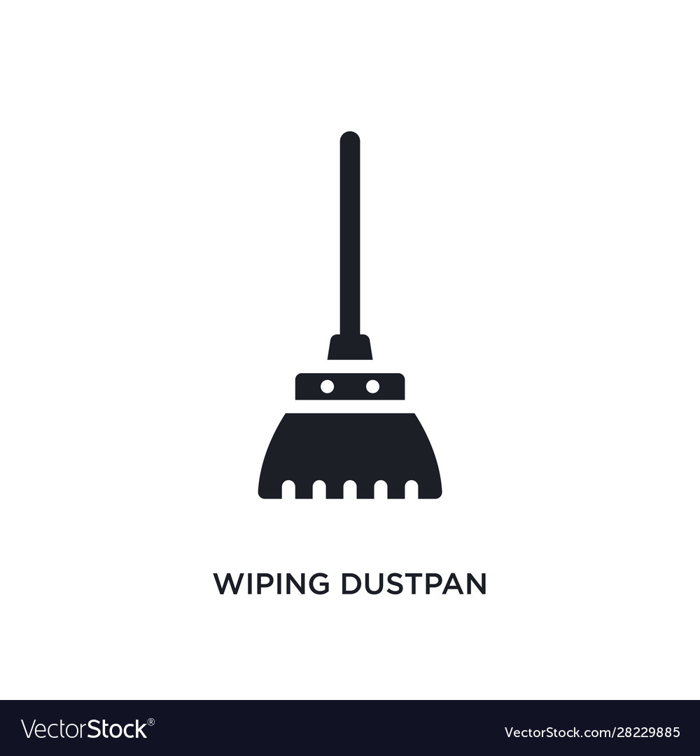 Wiping dustpan isolated icon simple element from