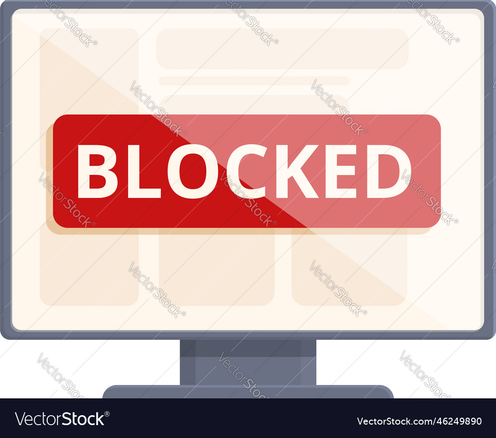 Blocked pc icon cartoon steal computer Royalty Free Vector