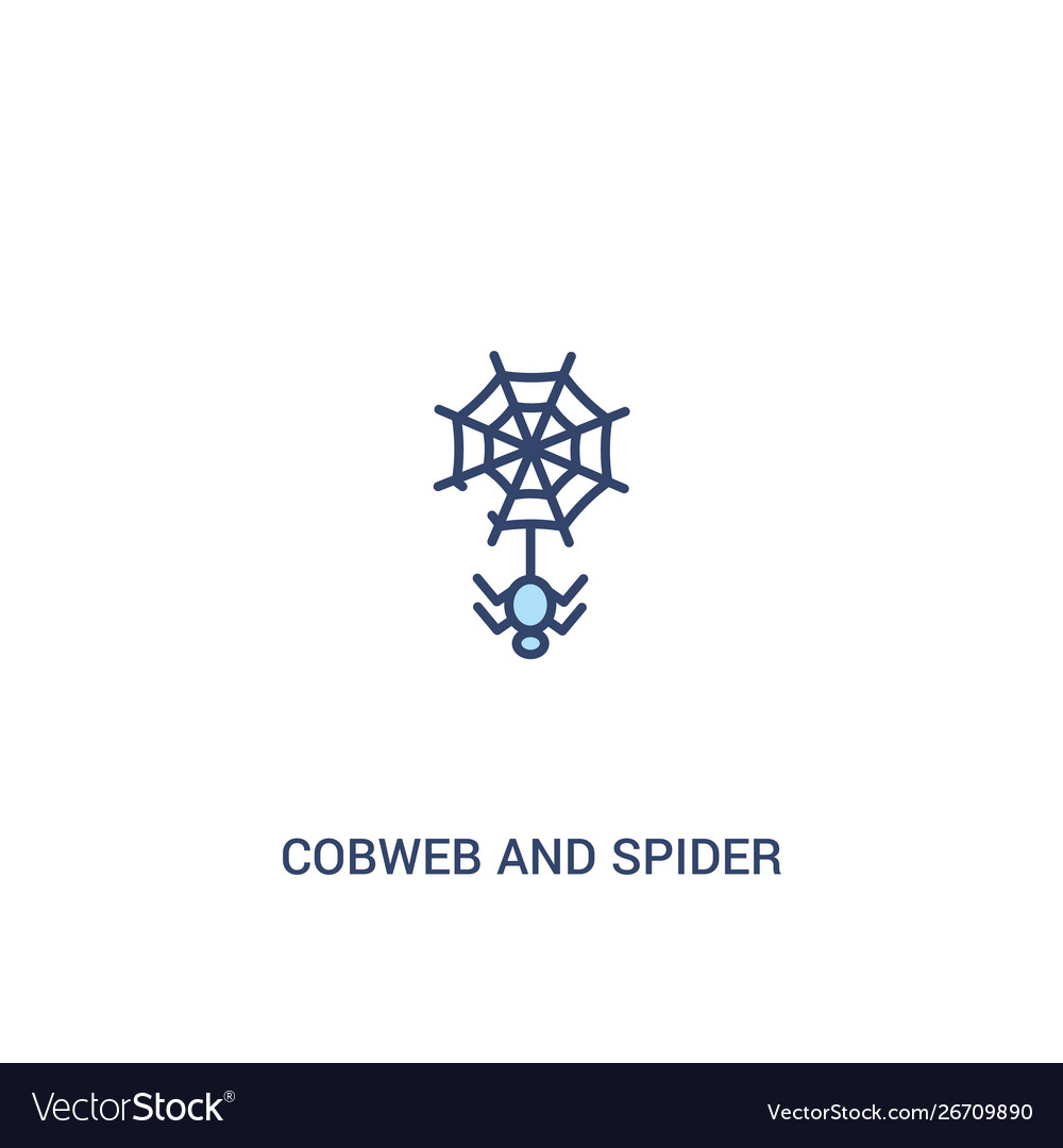 Cobweb and spider concept 2 colored icon simple vector image Cobweb and spider concept 2 colored icon simple