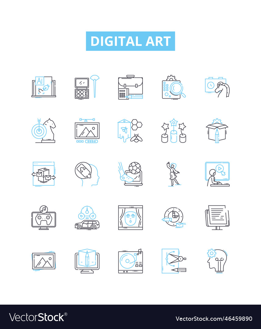 Digitale Icons der Kunstlinie