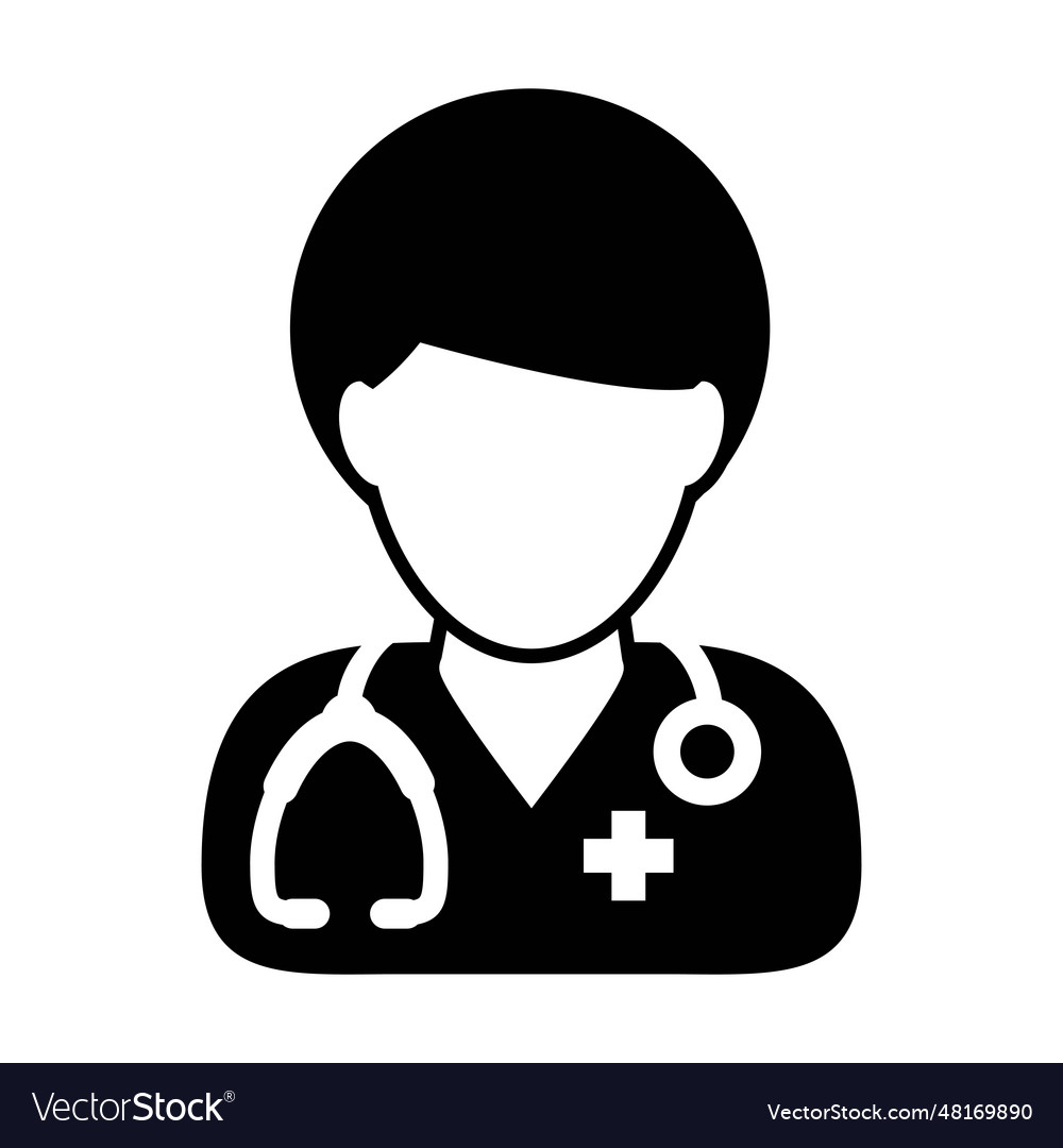 Doctor icon male person profile avatar Royalty Free Vector