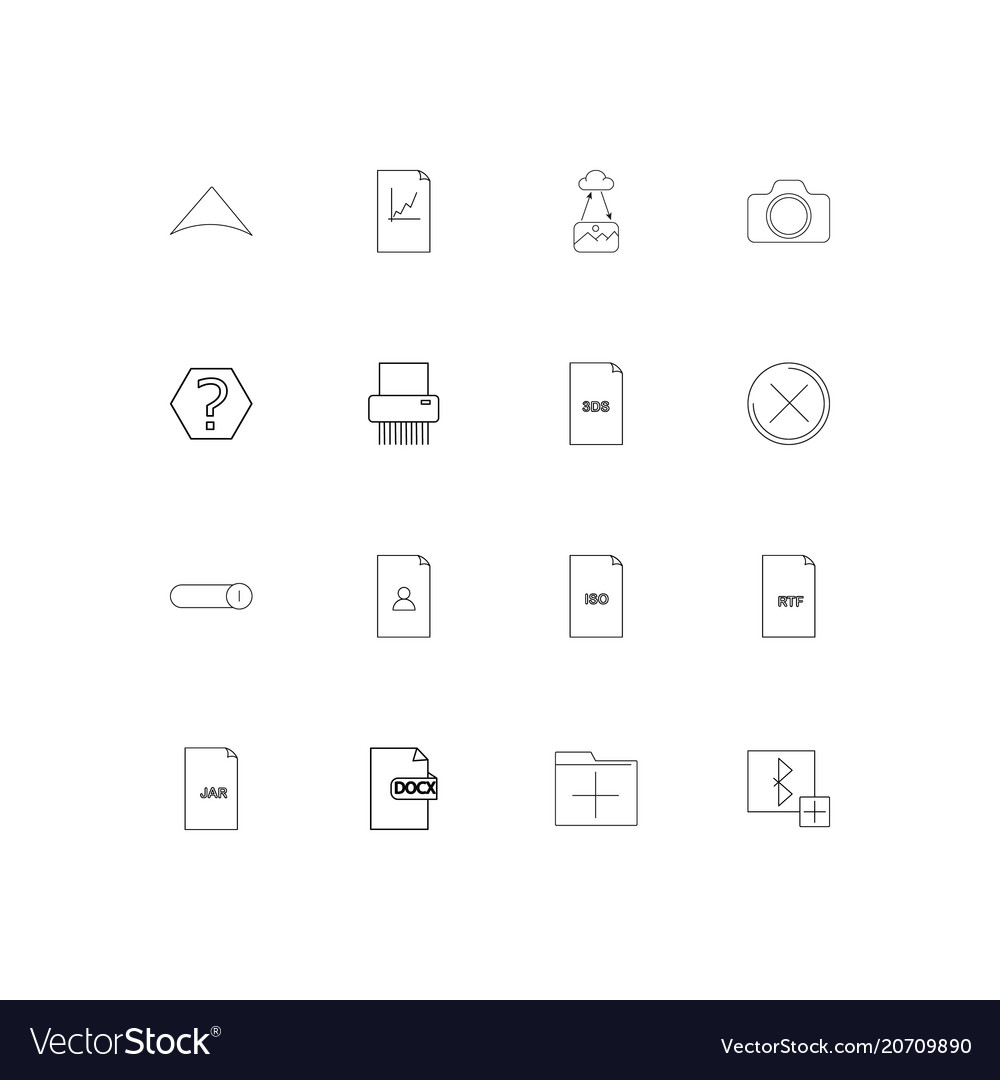 Files and folders sign simple linear icons set
