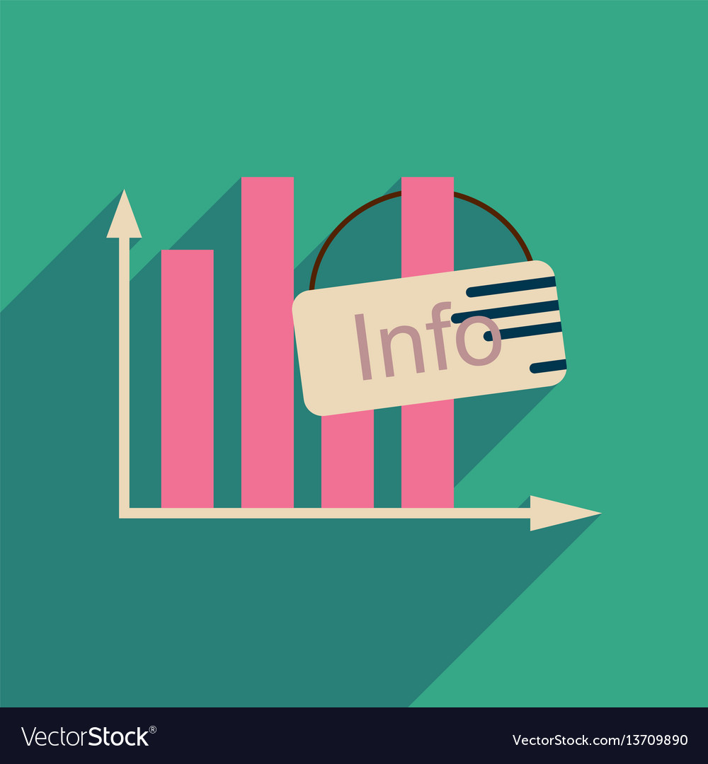 Flat web icon with long shadow information graph