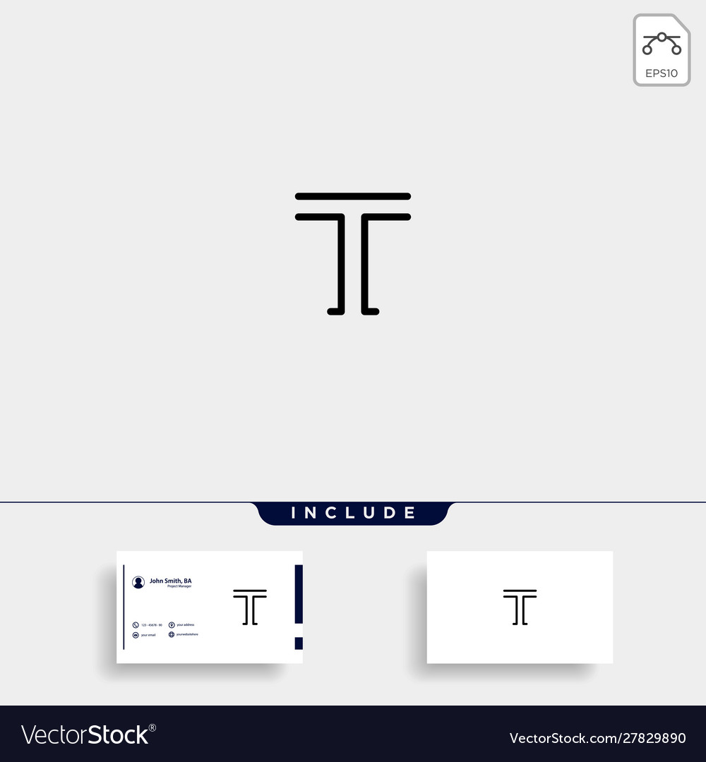 Initial t simple logo template design