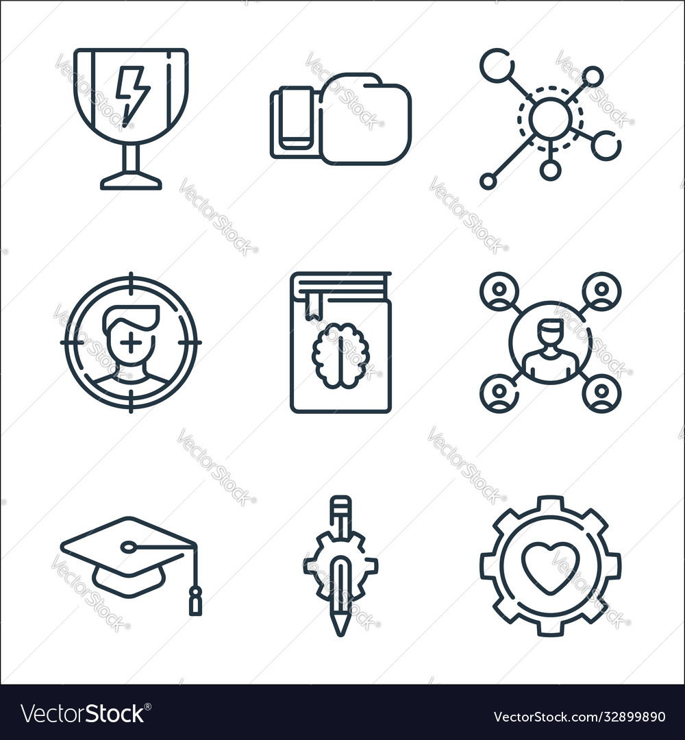 Life skills line icons linear set quality vector image Life skills line icons linear set quality