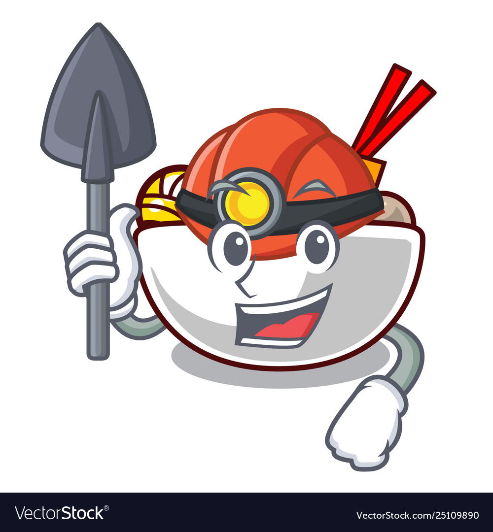 Miner meatball isolated with in character