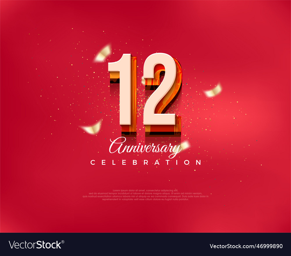 Modern design number for the 12th anniversary