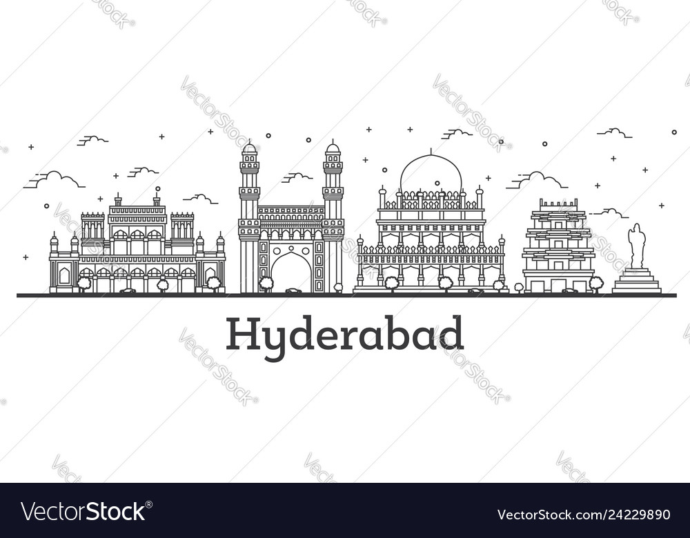 Outline hyderabad india city skyline with Vector Image