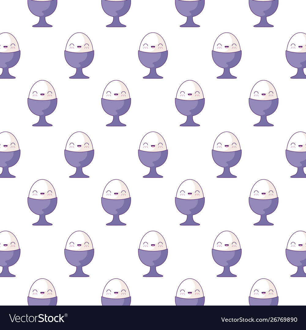Pattern delicious eggs cooked kawaii style