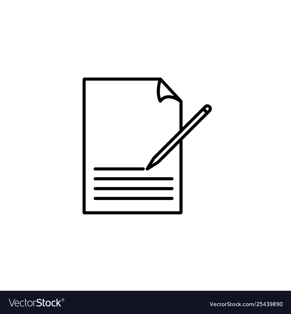 Pen signing a contract with signature line art Vector Image Pen signing a contract with signature line art