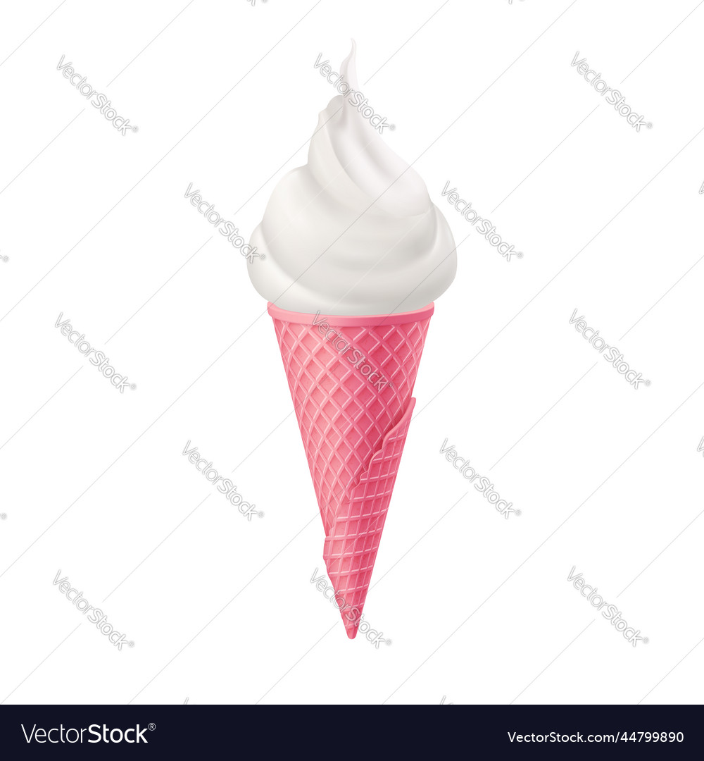 Pink Waffle Ice Cream Cone