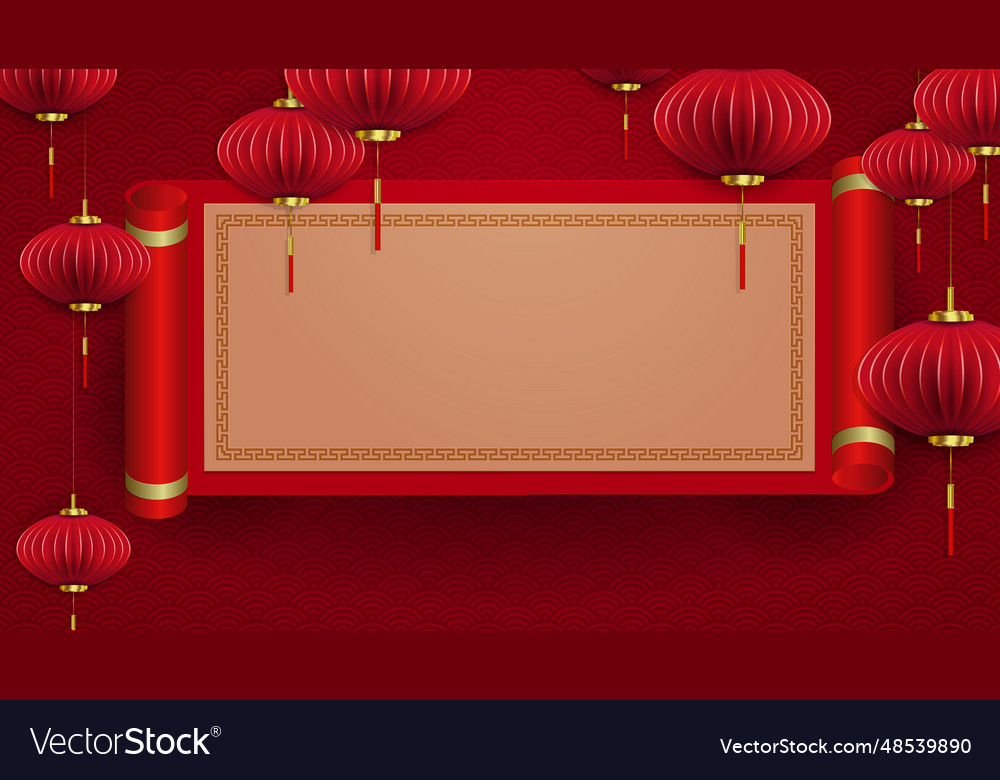 Red background with a rectangular framelanterns