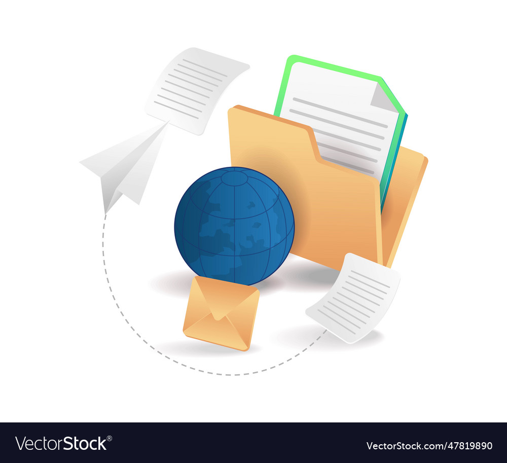 Send data e-mail letters through the world vector image Send data e-mail letters through the world