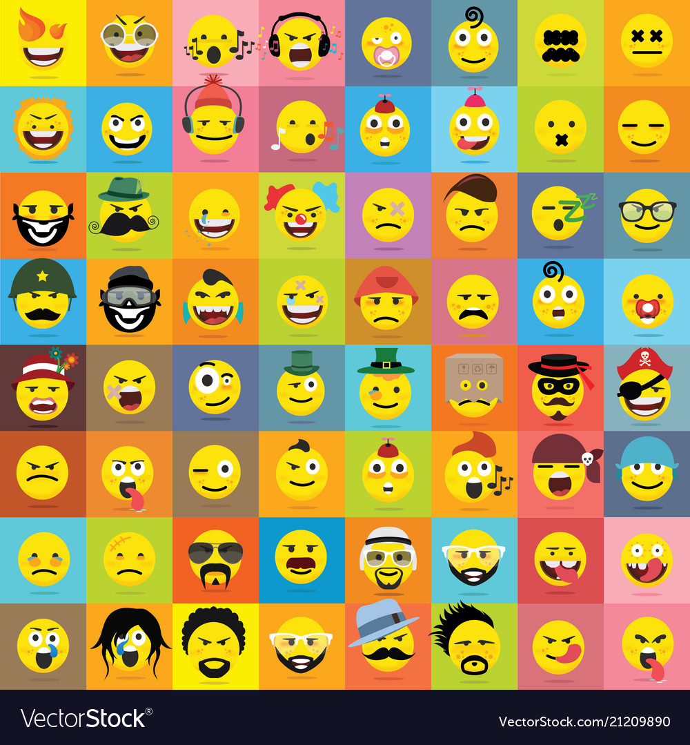 Set of emoticons of emoji isolated Royalty Free Vector Image