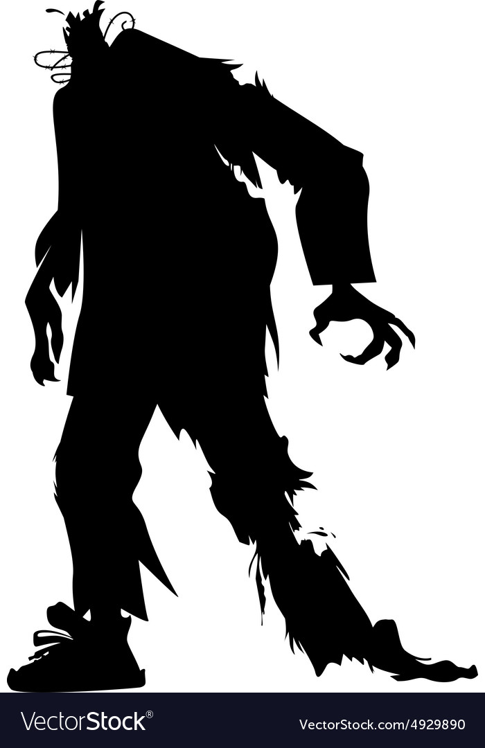 Silhouette of a zombie without a head Royalty Free Vector