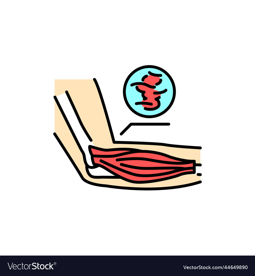 Tendonitis color line icon pictogram for web page