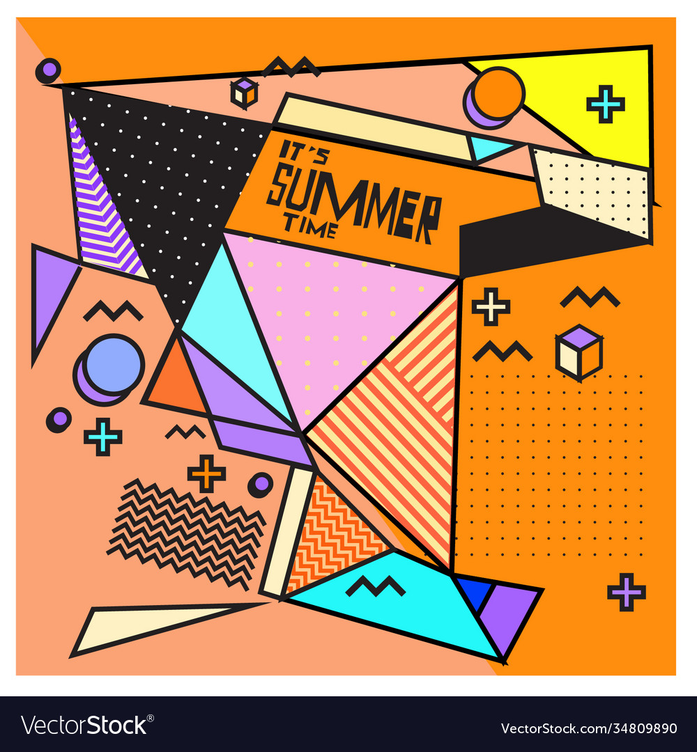Triangle geometric forms for summer events Vector Image Triangle geometric forms for summer events