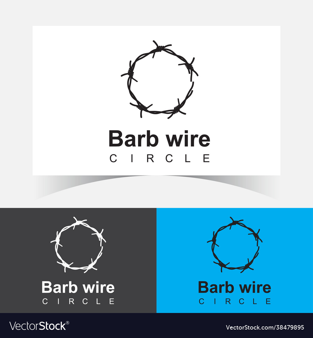 Barb wire cercle logo design template