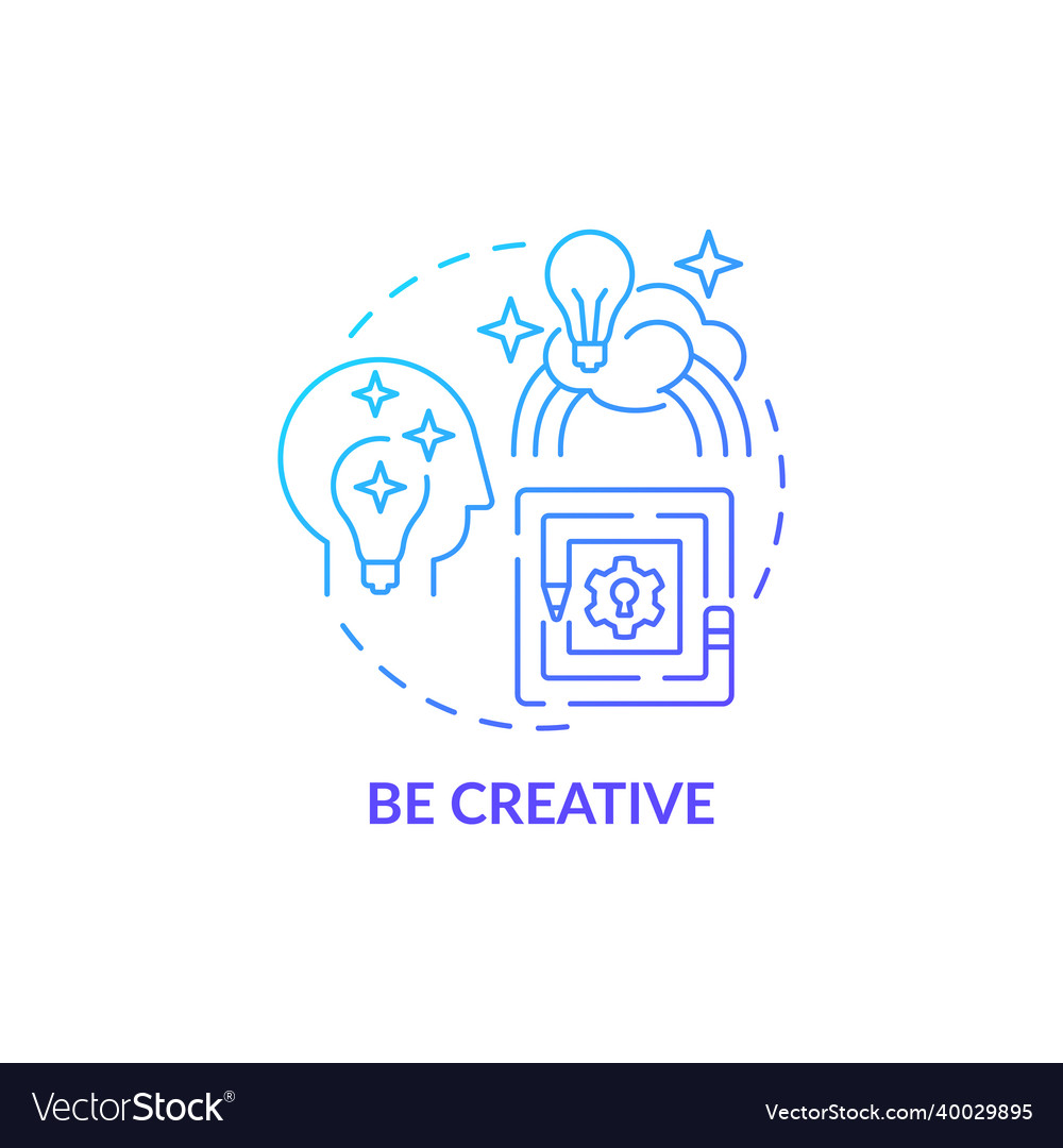 Be creative blue gradient concept icon Royalty Free Vector