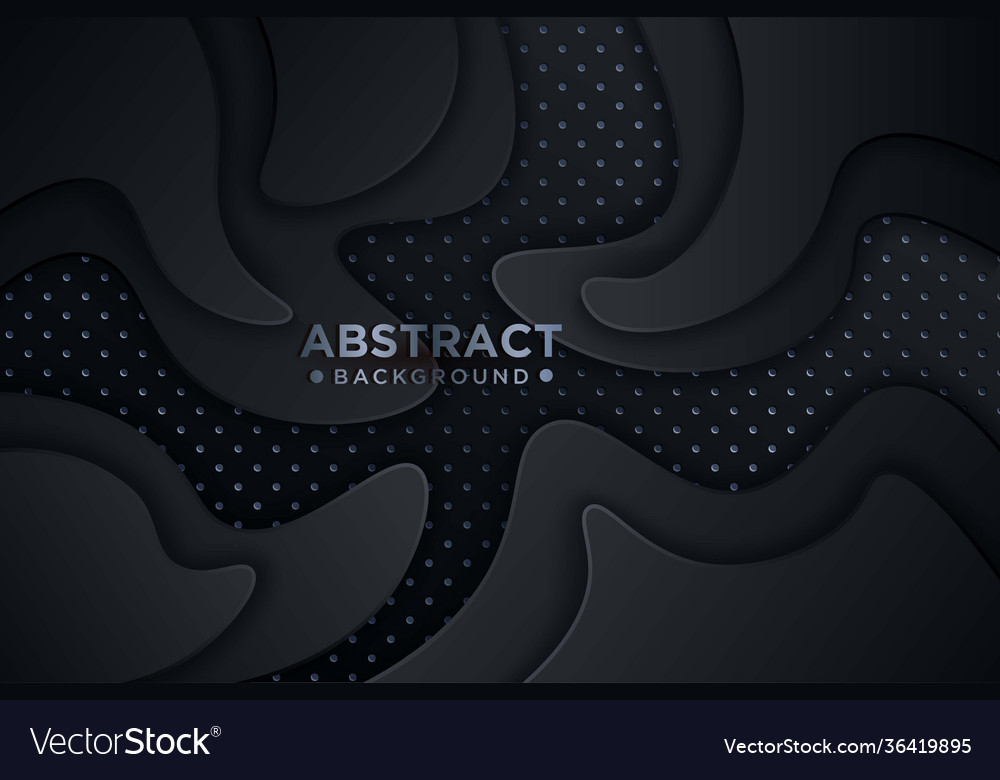 Black paper cut background abstract realistic Vector Image